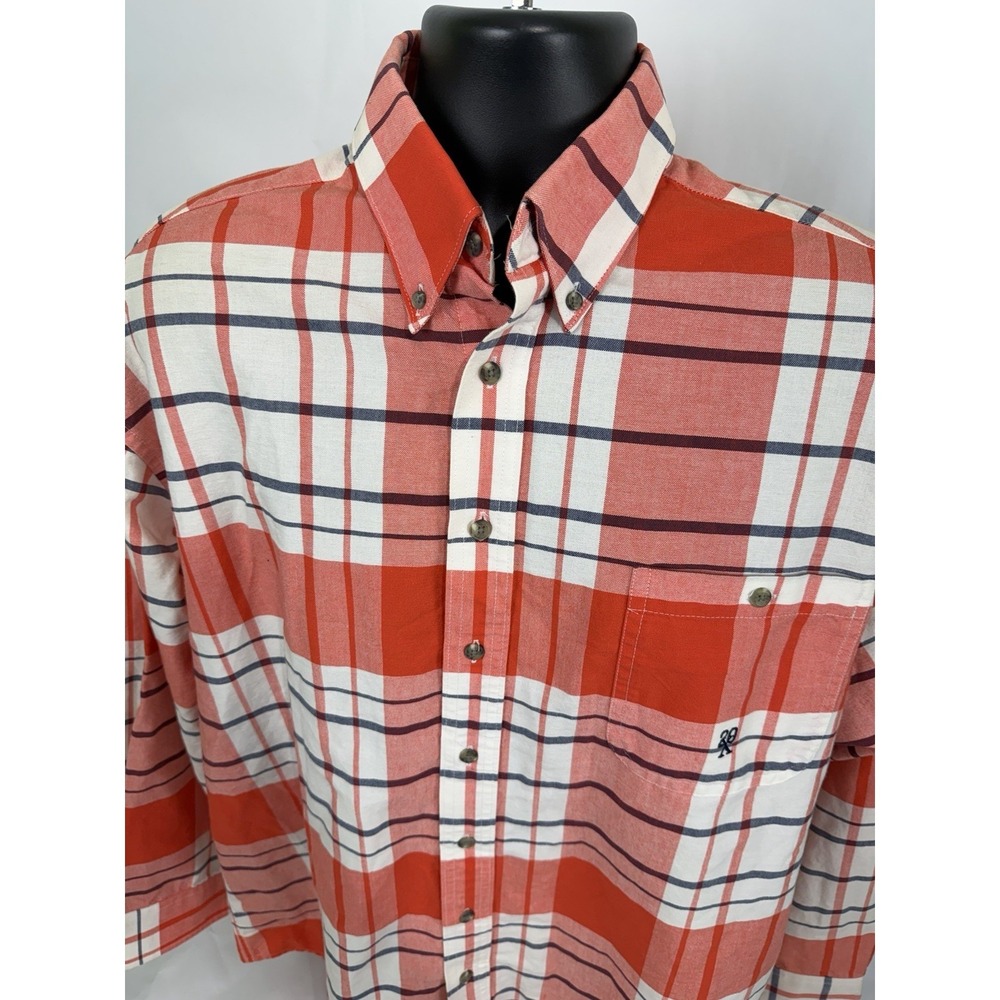 Vintage Wrangler 20x Western Shirt Xl‎ Mens Button Down Orange White - Picture 2 of 7